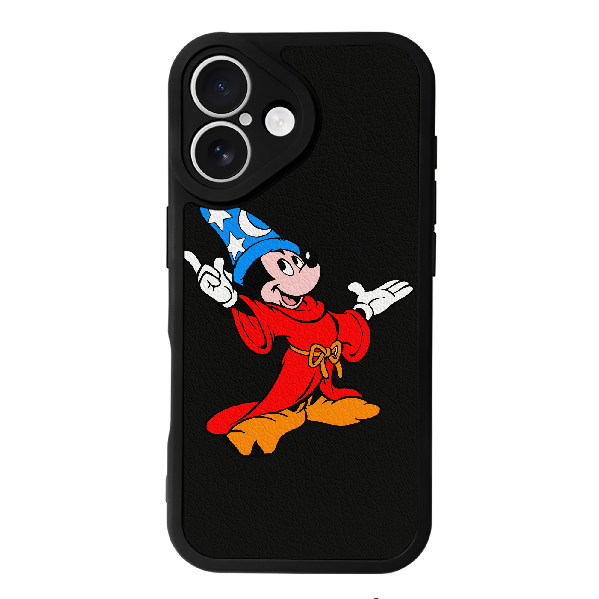 （画像用） ミッキーマウス Mickey Mouse 【iPhone 16シリーズ対応】シリコンスマホケース（レザー調） 材質：シリコン